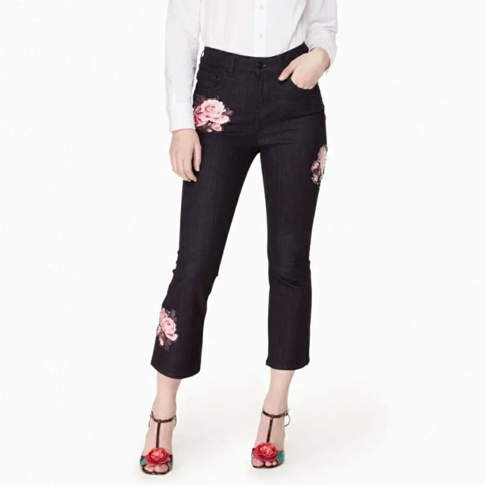 Kate Spade Broome Street rose kick flare jean Size 29